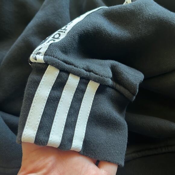 Adidas Originals R.Y.V. Women's Hoodie Black Trefoil Logo Tape Drop Shoulder - Picture 9 of 9